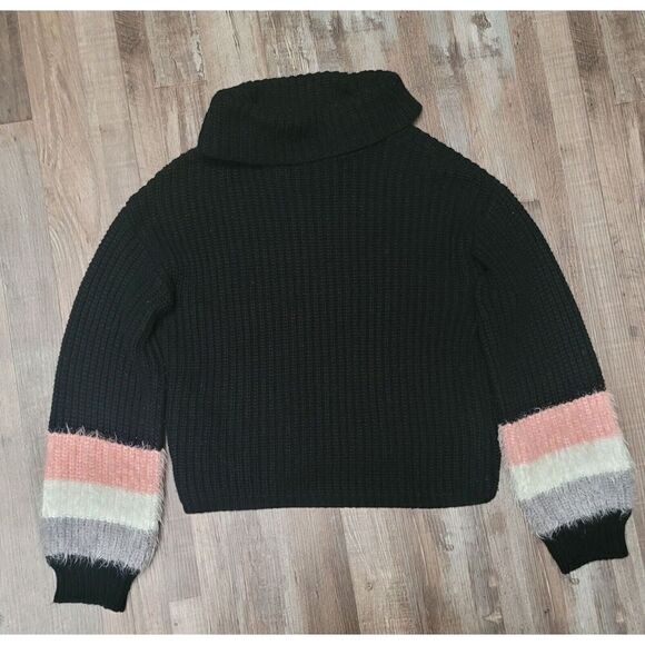 ModCloth Black Multicolor Stripe Knit Pullover Sweater Womens Size Large - Picture 1 of 7